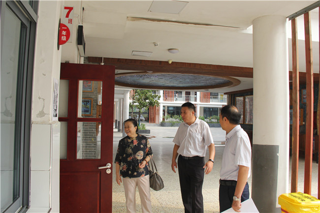 市直责任督学到师专二附小督导开学工作